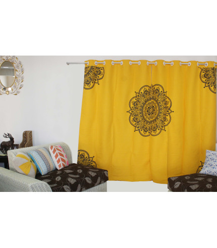 Curtain Yellow Mandala